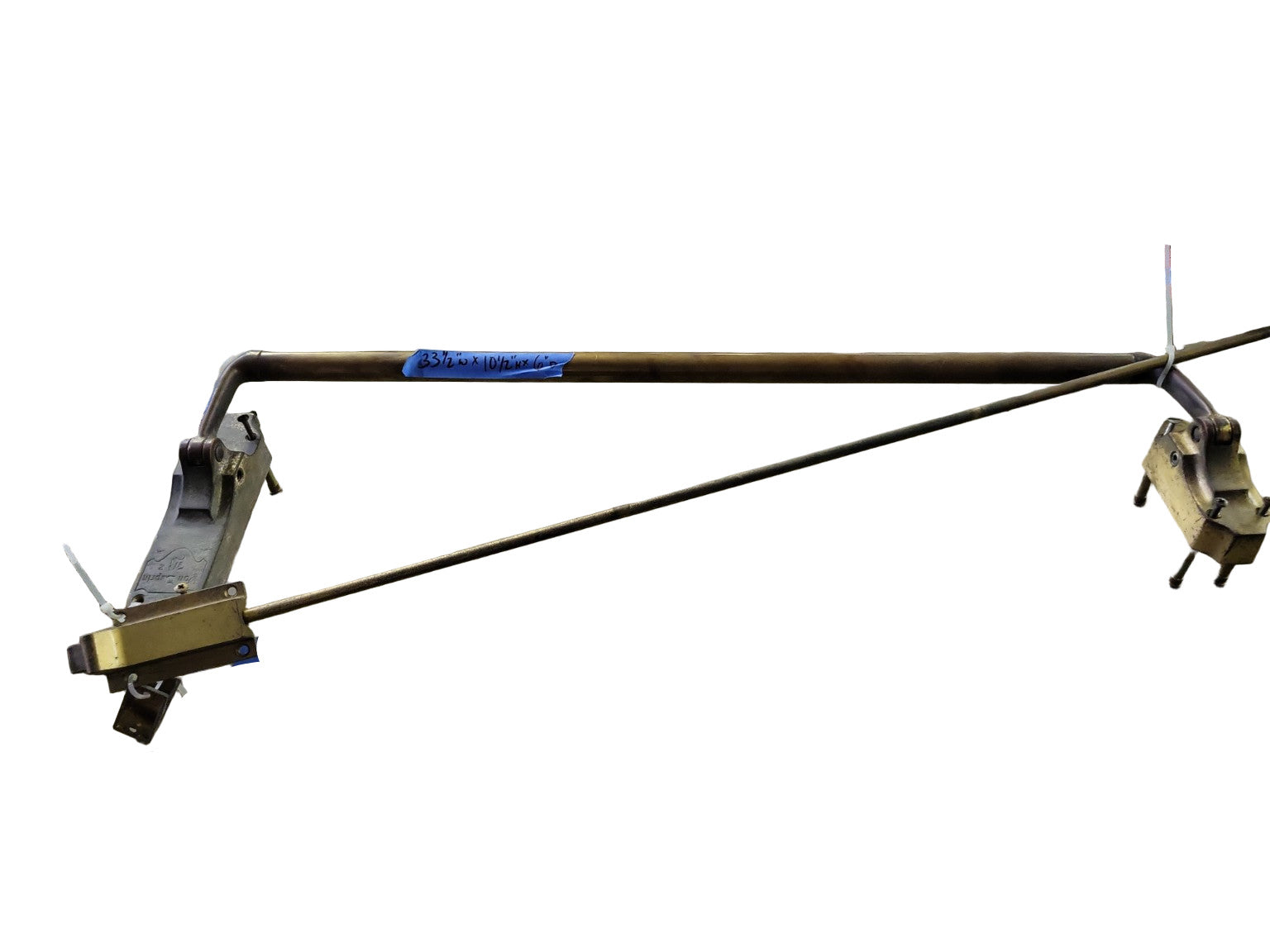 Vintage Von Duprin No. 2 Surface-Mount Door Closer with Brass Arm – 33 ½” W x 10 ½” H x 6” D