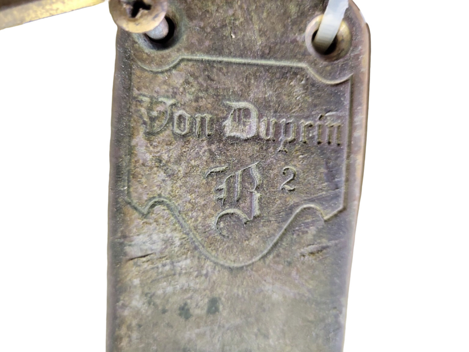 Vintage Von Duprin No. 2 Surface-Mount Door Closer with Brass Arm – 33 ½” W x 10 ½” H x 6” D