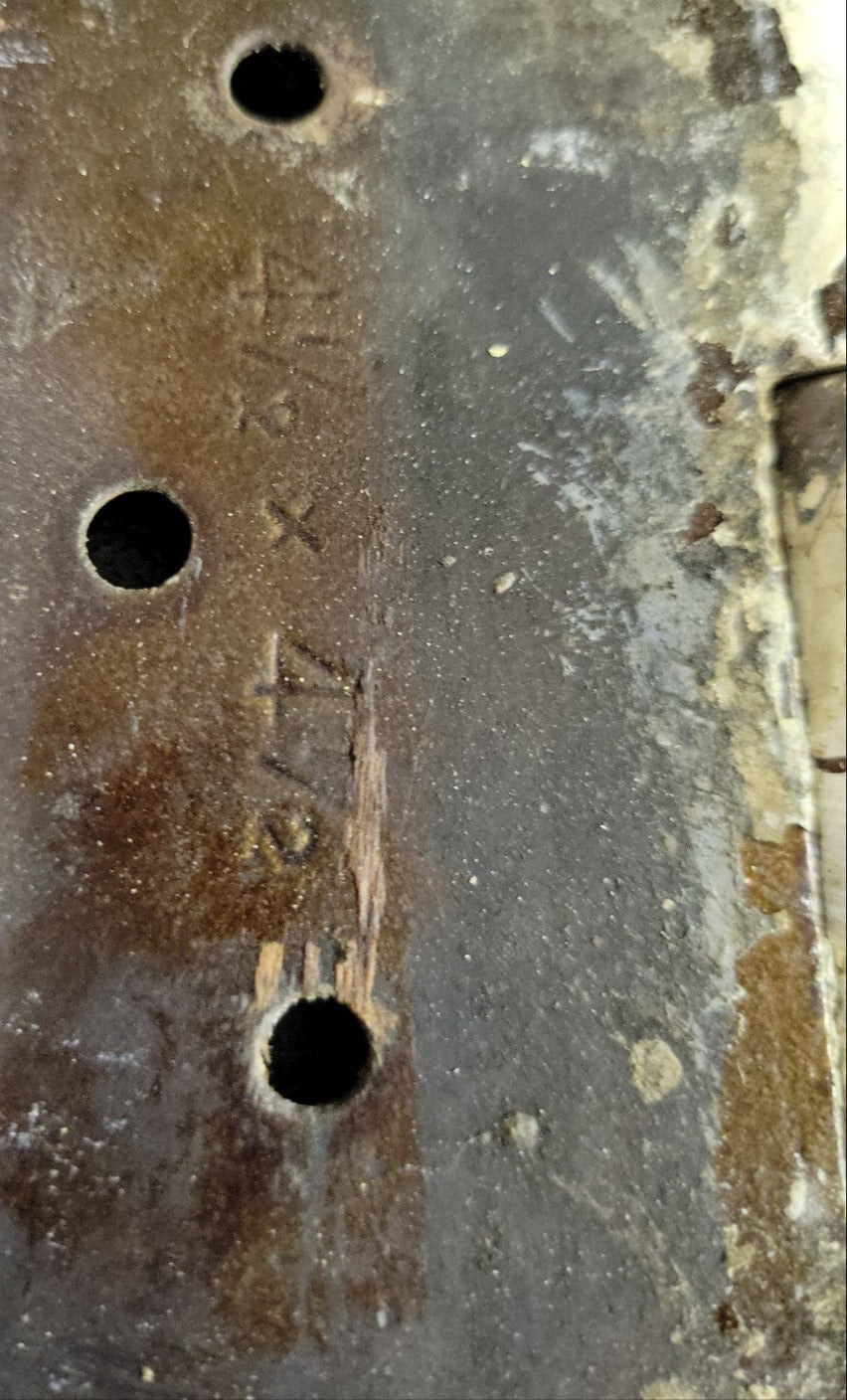 Pair of Antique Cast Iron Door Hinges with Steeple Tips – Painted Surface (2" x 8" x ½")