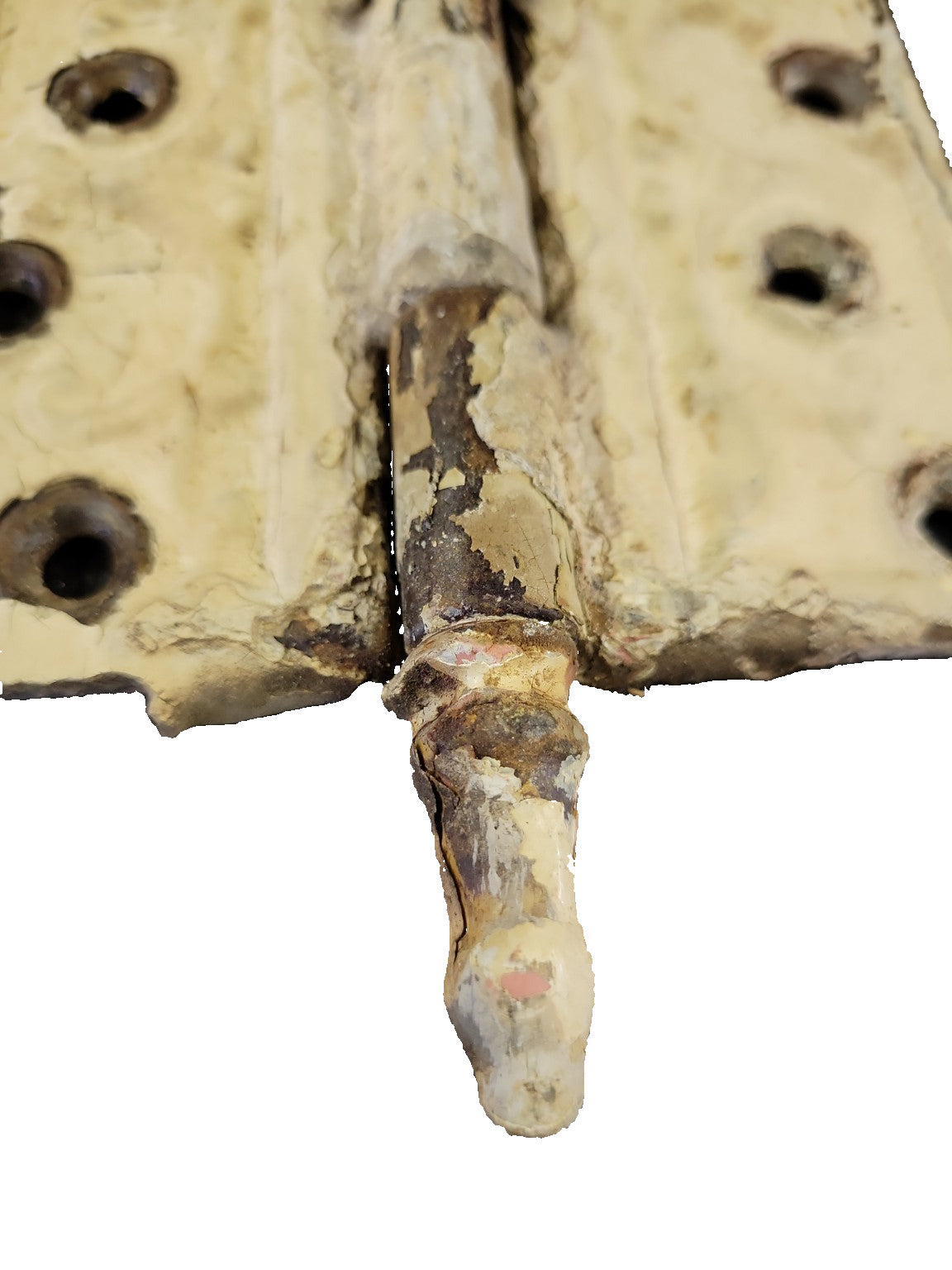 Pair of Antique Cast Iron Door Hinges with Steeple Tips – Painted Surface (2" x 8" x ½")