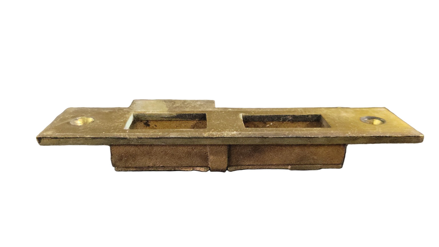 Antique Brass Double-Mortise Strike Plate – 5 ⅝" L x 1 1/4" W