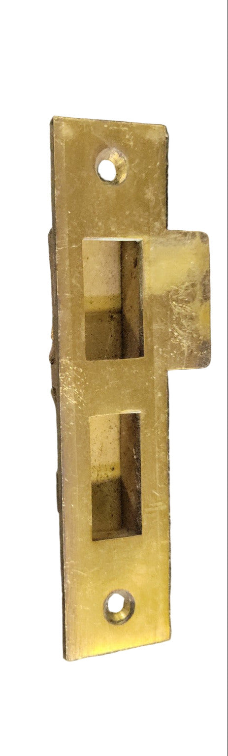 Antique Brass Double-Mortise Strike Plate – 5 ⅝" L x 1 1/4" W