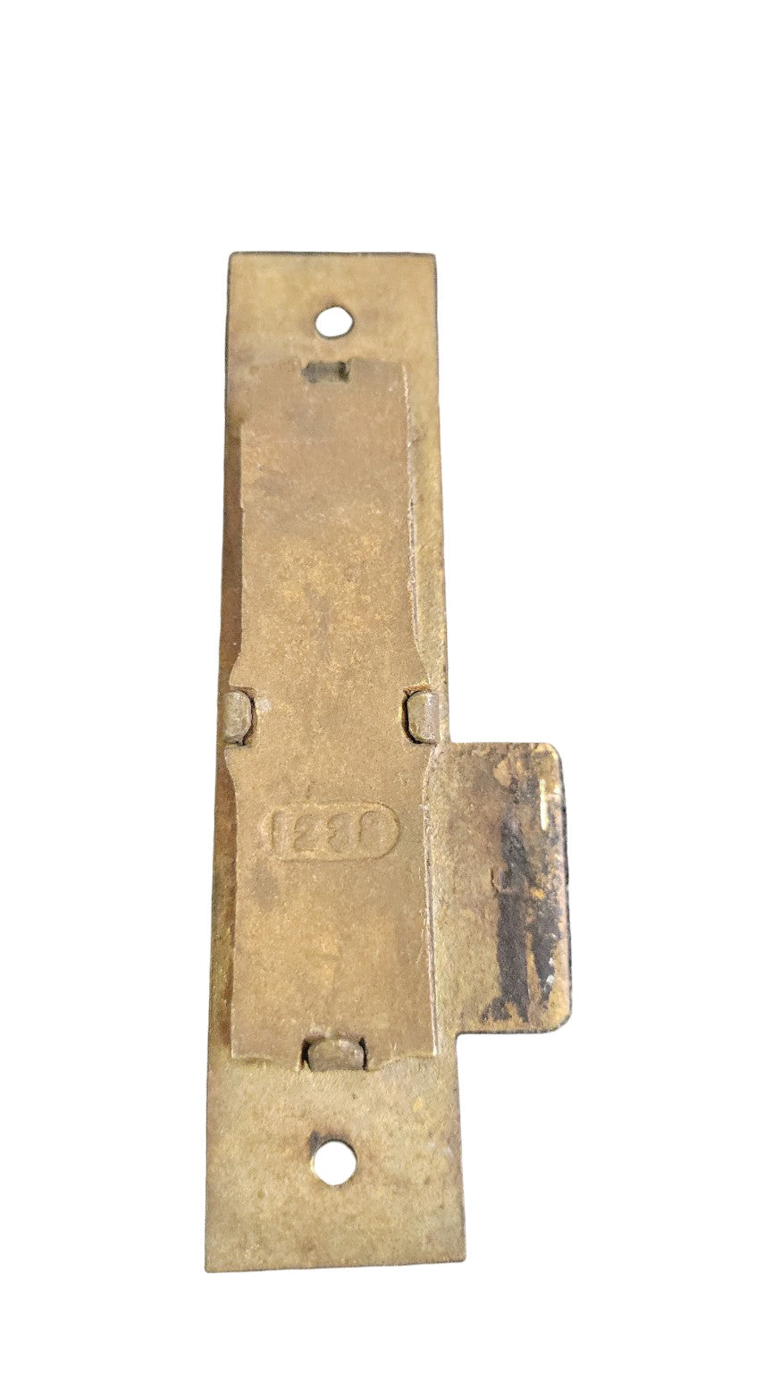 Antique Brass Double-Mortise Strike Plate – 5 ⅝" L x 1 ¼" W (Stamped 1230)