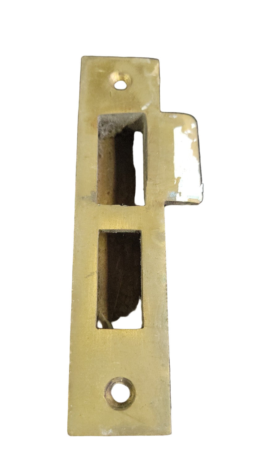 Antique Brass Double-Mortise Strike Plate – 5 ⅝" L x 1 ¼" W (Stamped 1230)