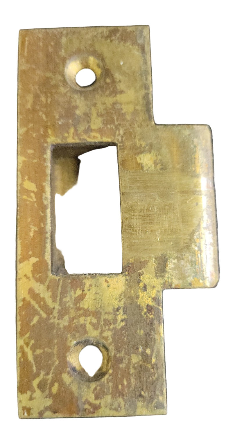 Antique Brass Strike Plate – Marked 1235 – 3 ¼" L x 1 ¼" W
