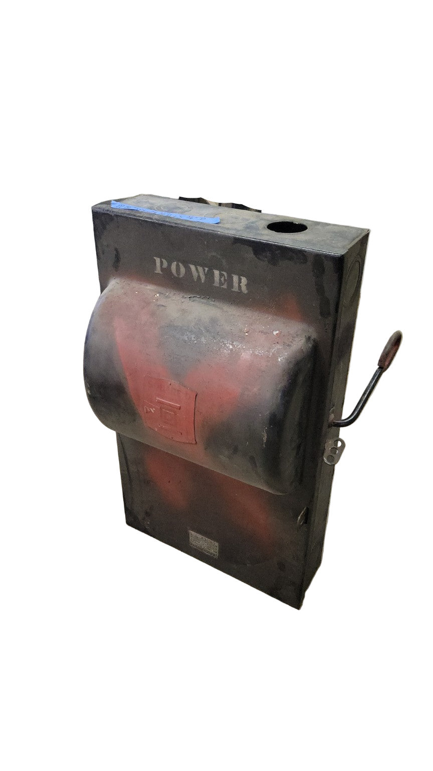 Vintage Industrial Power Switch Box with Hand Crank
