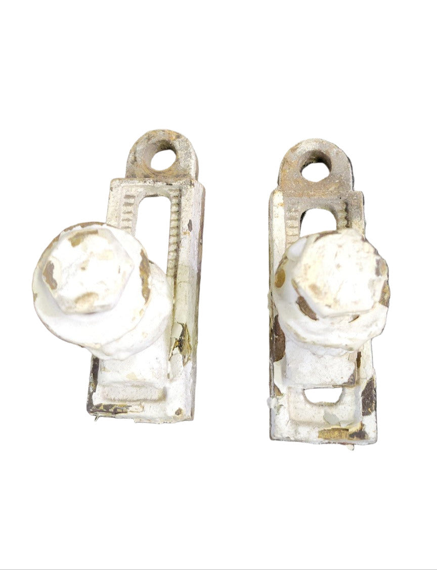 Set of 2 Antique Cast Iron Casement Window Stays – Adjustable Swing Arm Brackets