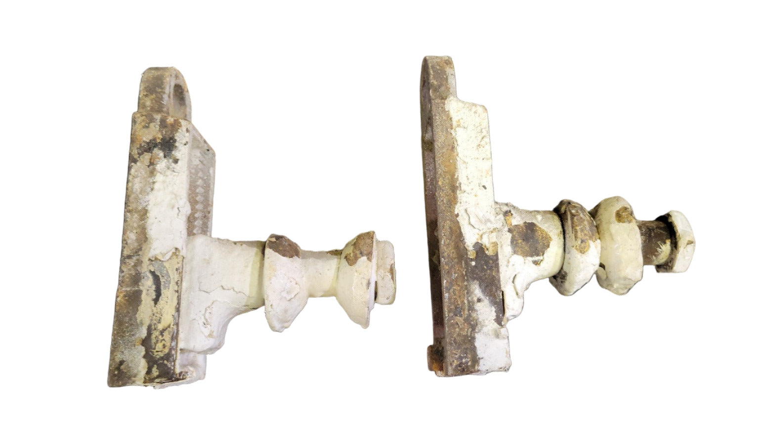 Set of 2 Antique Cast Iron Casement Window Stays – Adjustable Swing Arm Brackets