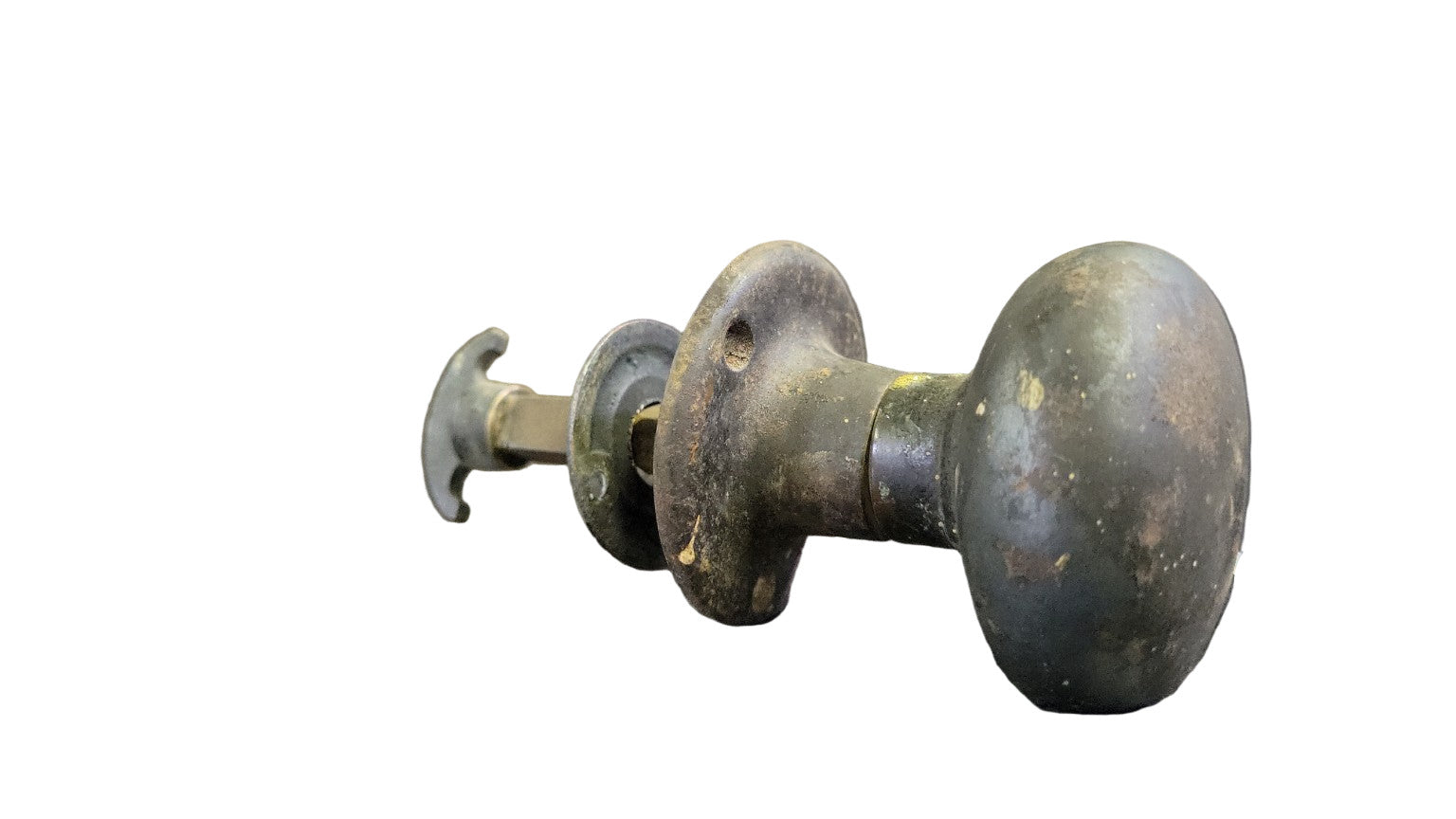 Antique Cast Brass Mortise Doorknob – Single Knob with Spindle