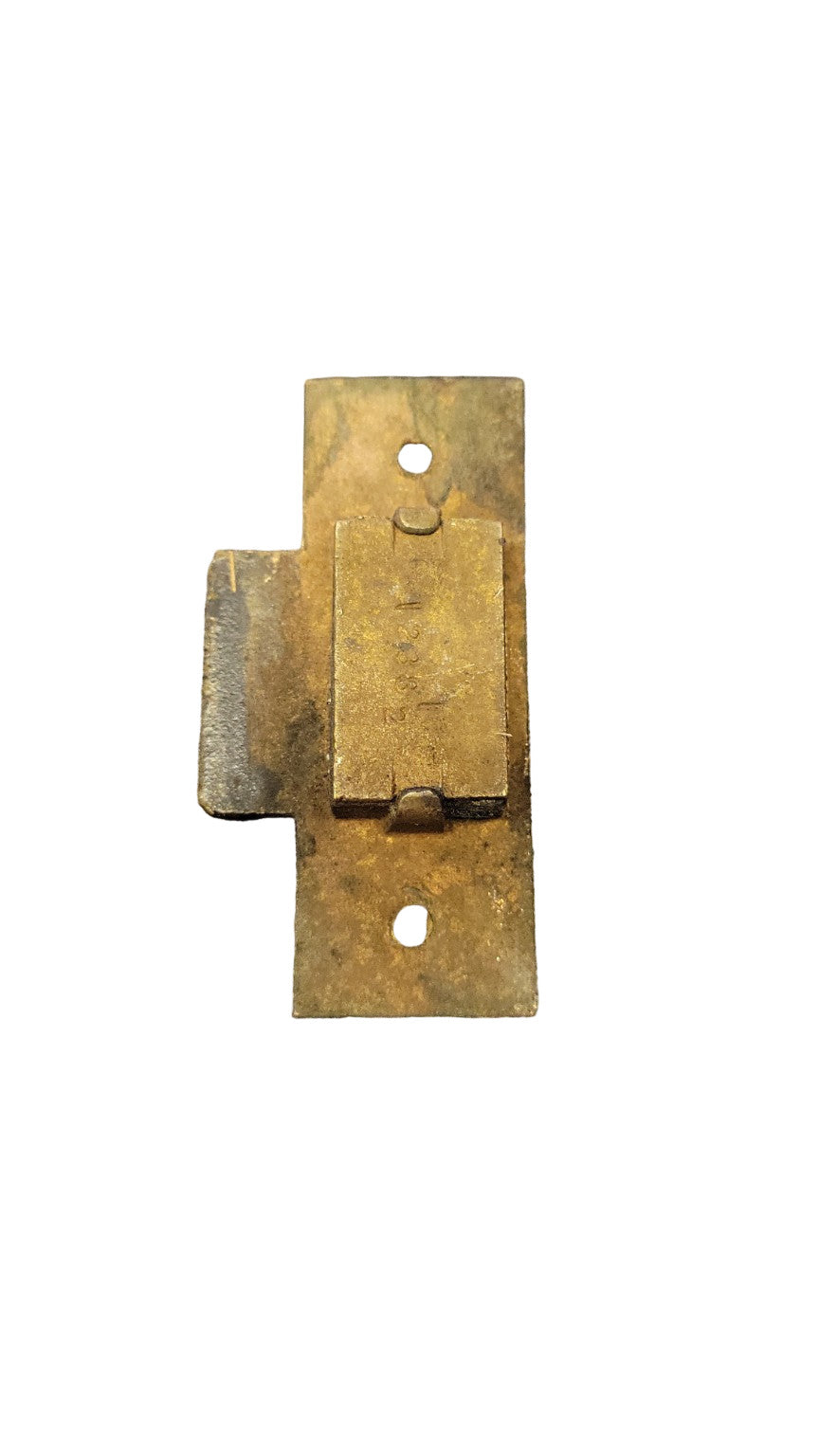 Vintage Brass Strike Plate – Marked 1238 ½ – 3¾″ × 2⅞″ × ¾″