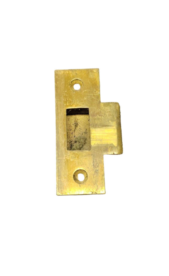 Vintage Brass Strike Plate – Marked 1238 ½ – 3¾″ × 2⅞″ × ¾″