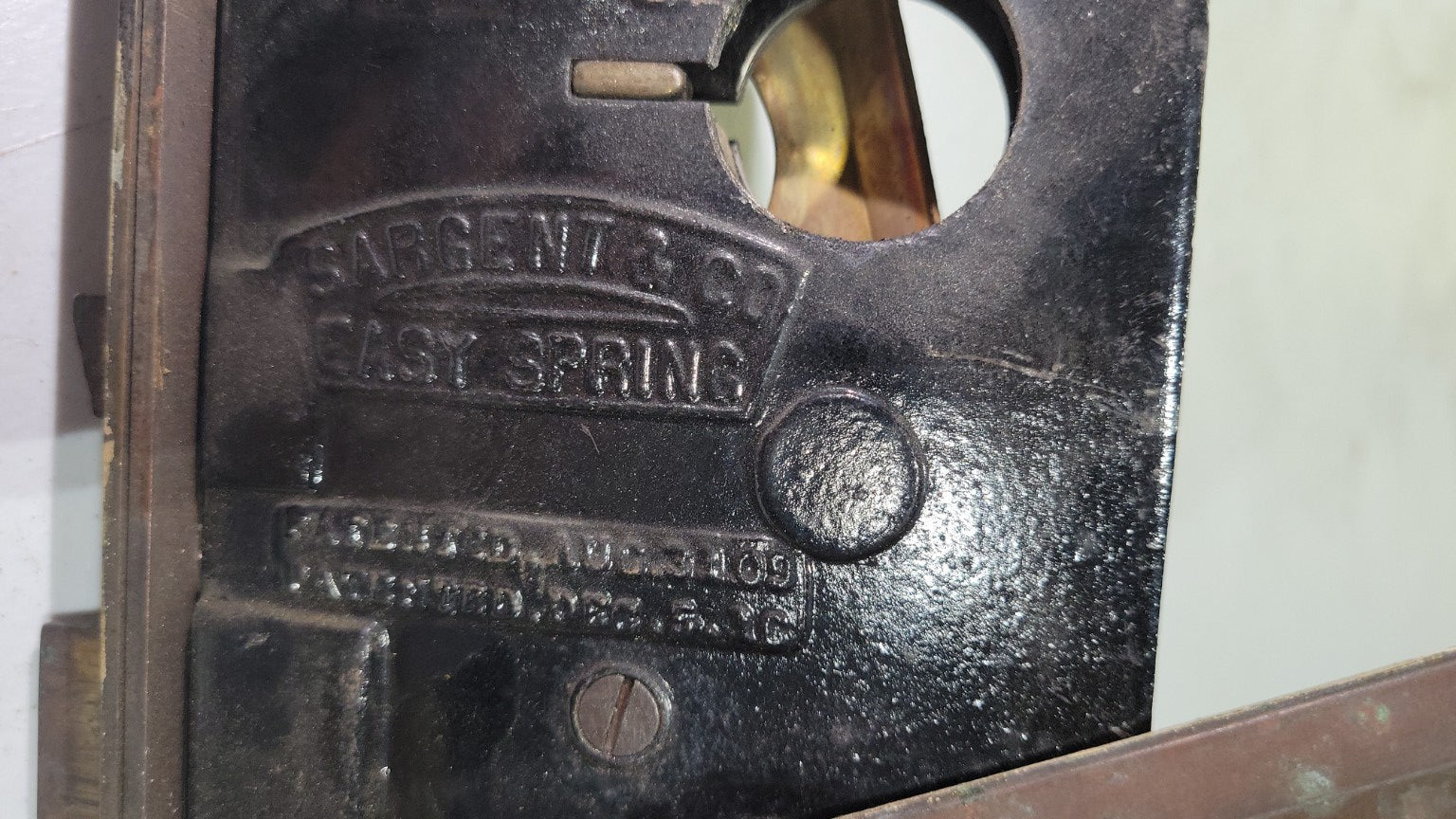 Antique SARGENT & CO "EASY SPRING" Mortise Lockset – Pat. Aug. 31, 1909