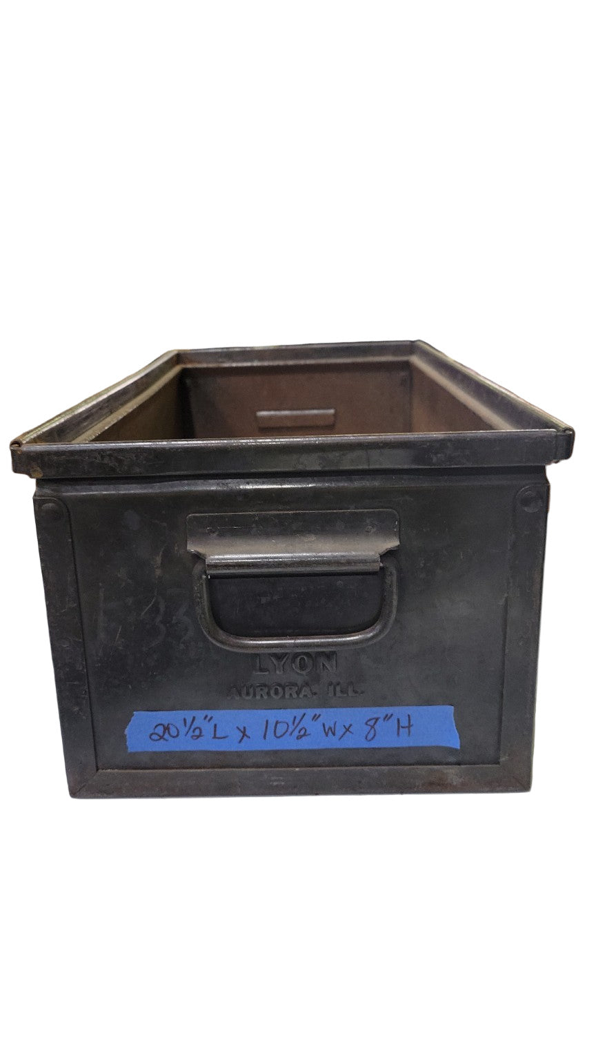 Vintage Lyon Industrial Metal Drawer – 20½”L x 10½”W x 8”H