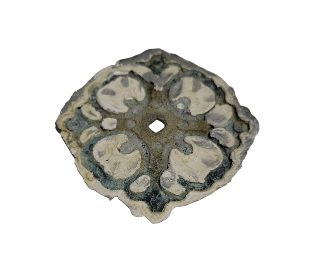Cast Iron Rosette Backplate – Ornate Scroll Pattern – 3"