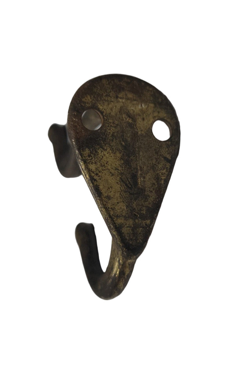 Vintage Brass Double Coat Hook – 3 ¼"