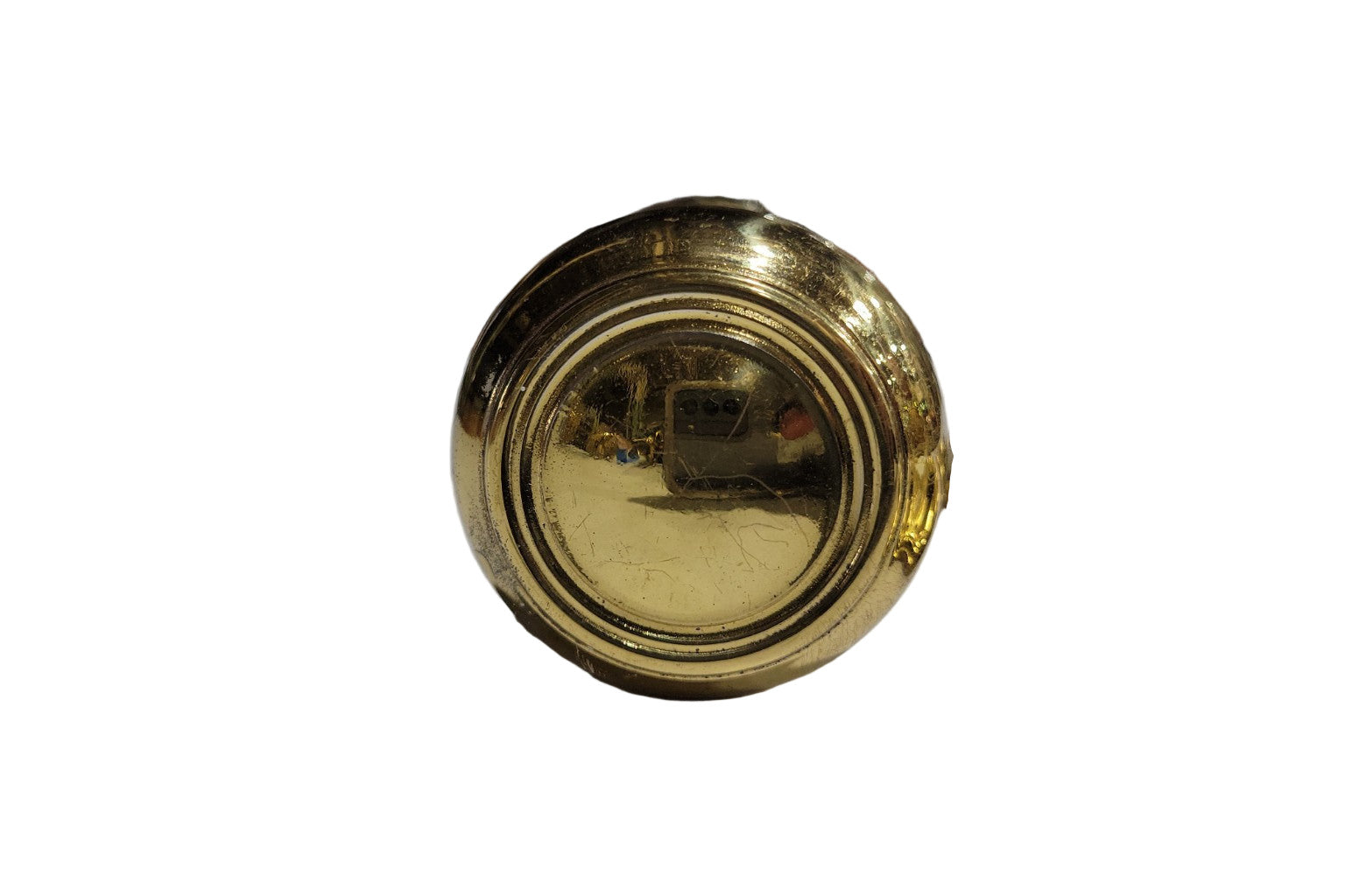 Vintage Polished Brass Door Knob Set with Matching Keyhole Plates