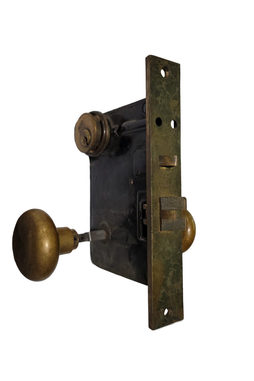 Vintage Russwin Mortise Lockset with Brass Door Knobs