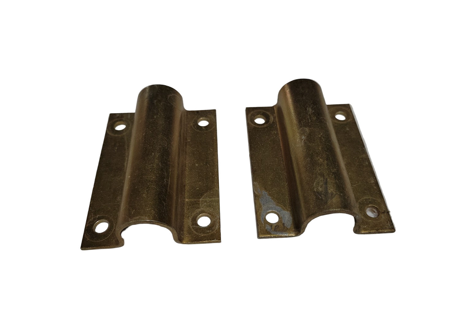Pair of Brass Saddle-Style Mounting Brackets – 2¼" W x 3⅜" L