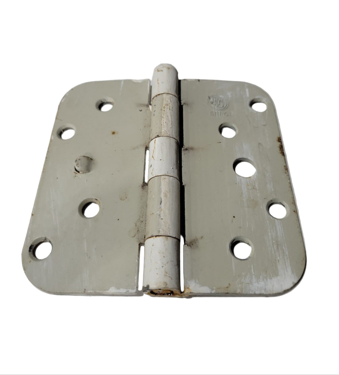 Set of 3 Standard Door Hinges – White Painted Steel – 4" x 4"