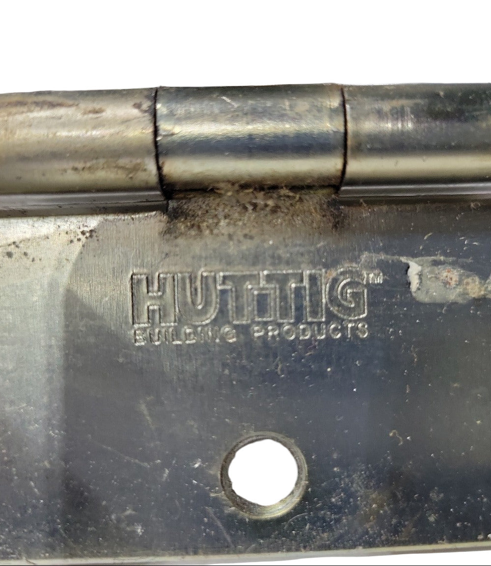 Set of 3 Huttig Steel Door Hinges – 3 ½" x 3 ½" – Rounded Corner