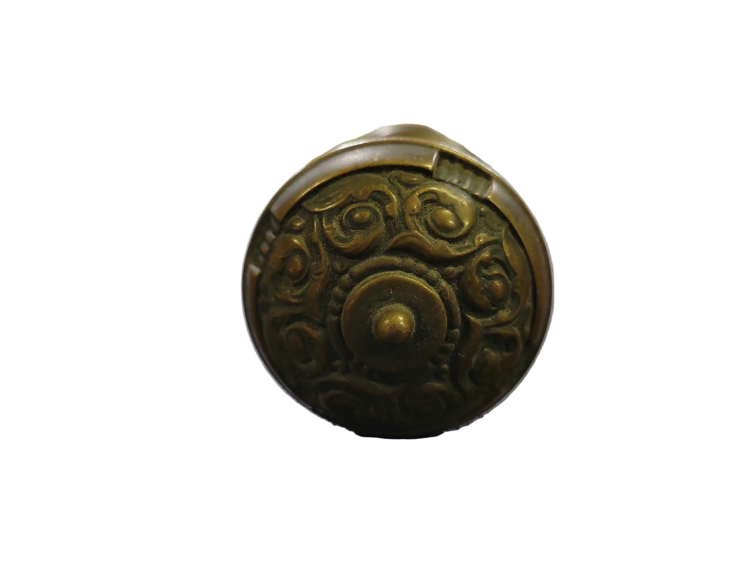 Antique Ornate Brass Door Knob Set – Rosette & Scroll Motif – Mallory Wheeler Co.