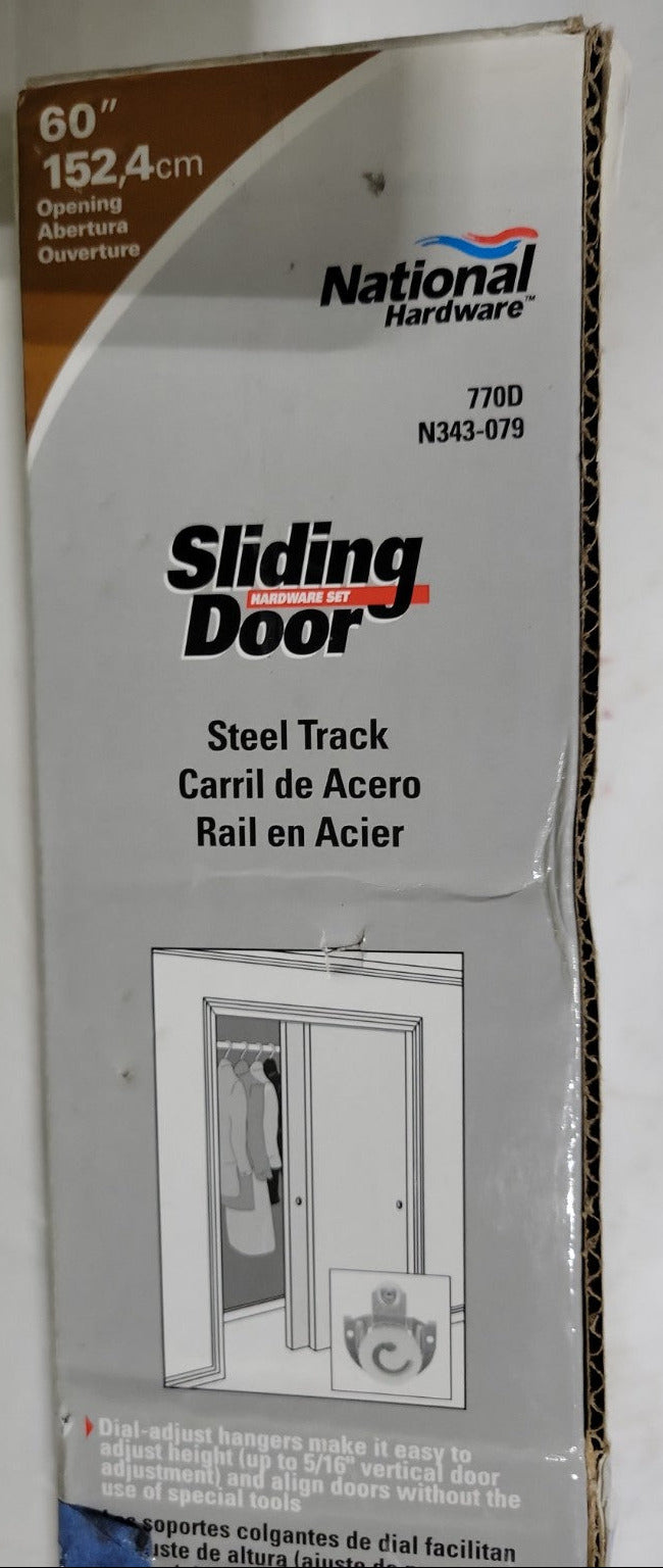 National Hardware Sliding Door Steel Track Hardware Set – 60" (Model N343-079, 7100D)