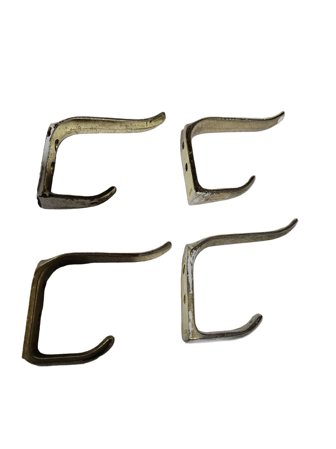 Mid-Century Modern Solid Brass Wall Hooks – Set of 4