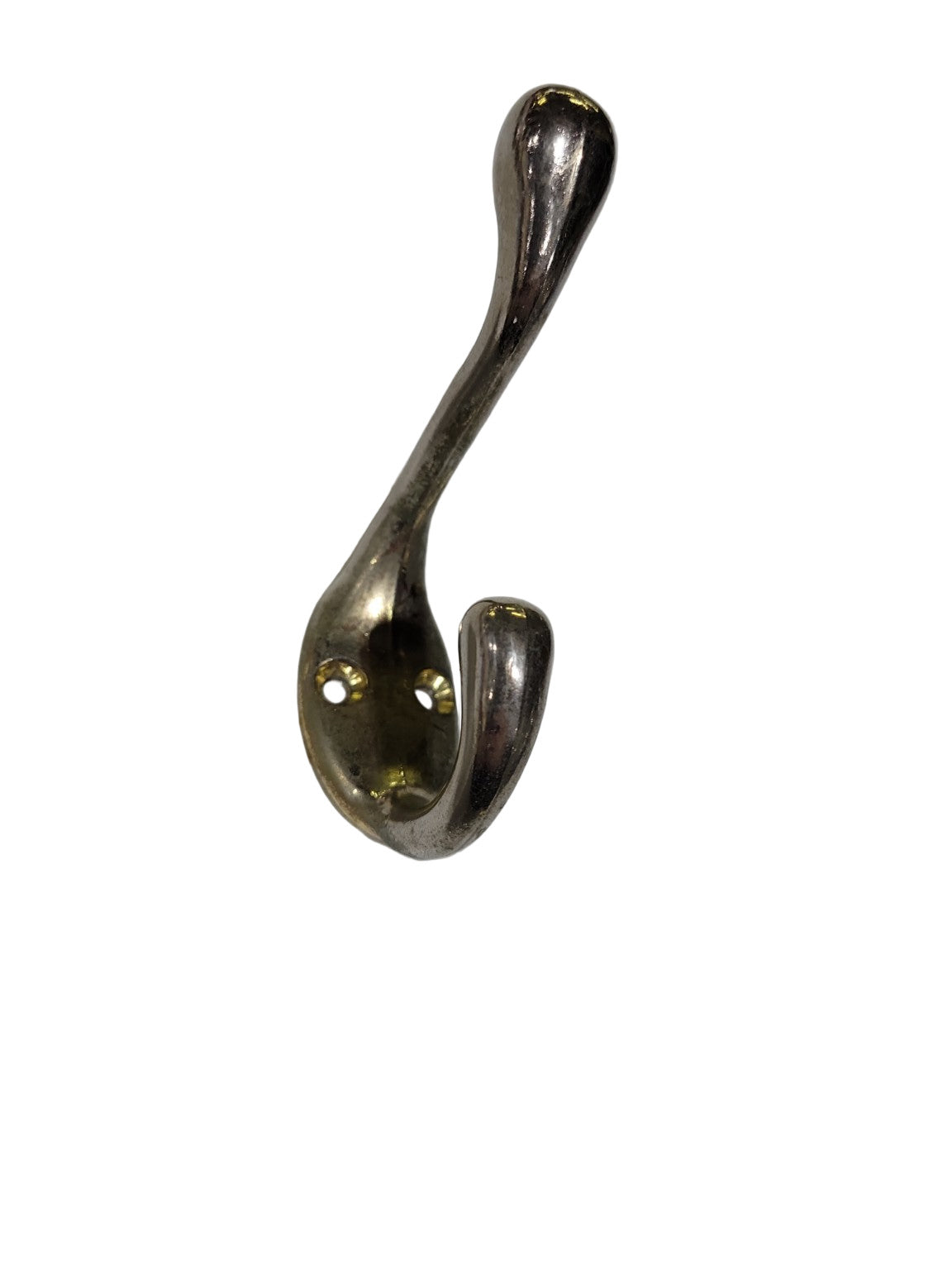 Vintage Polished Nickel Double Wall Hooks – Set of 2