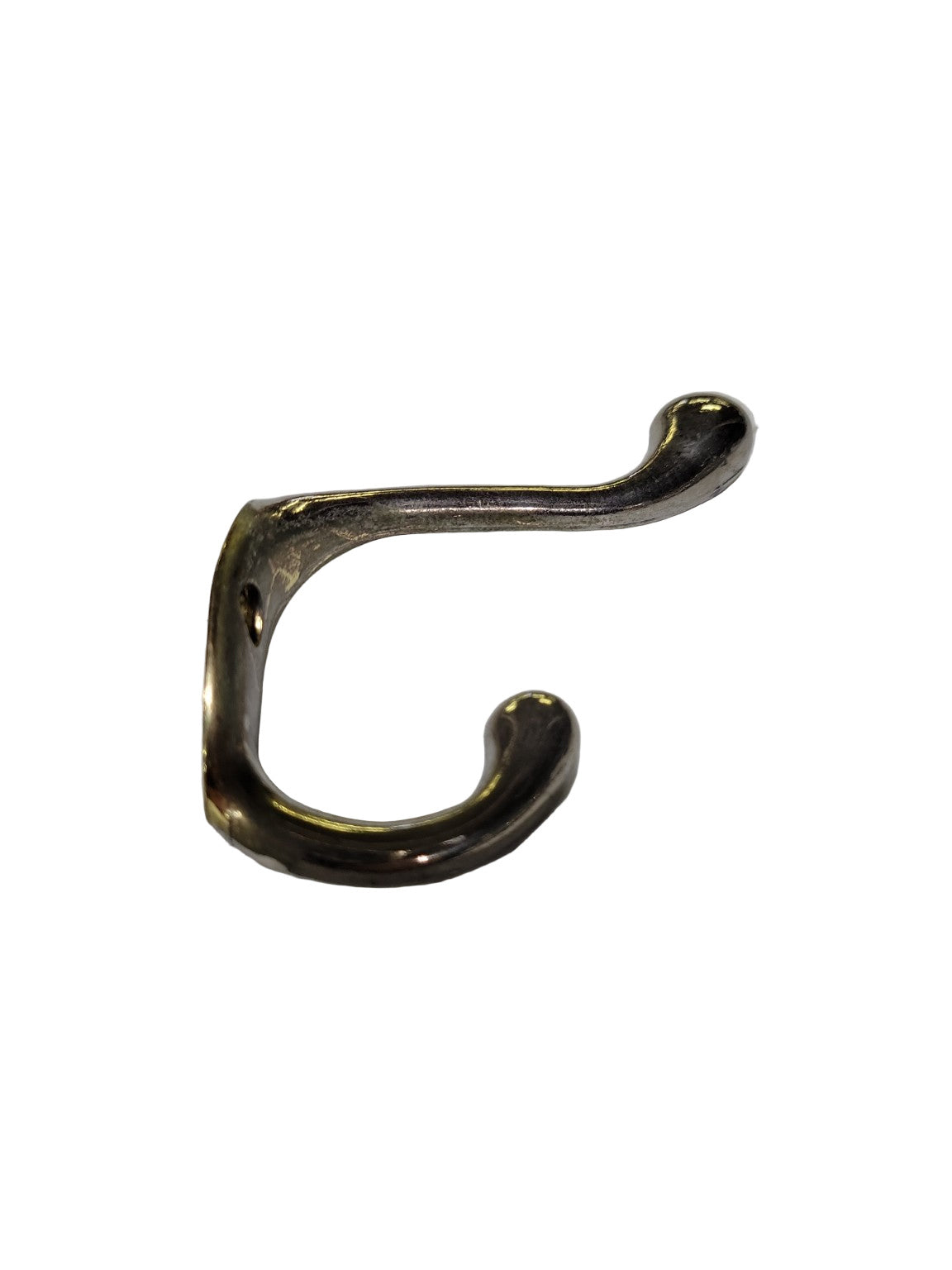 Vintage Polished Nickel Double Wall Hooks – Set of 2