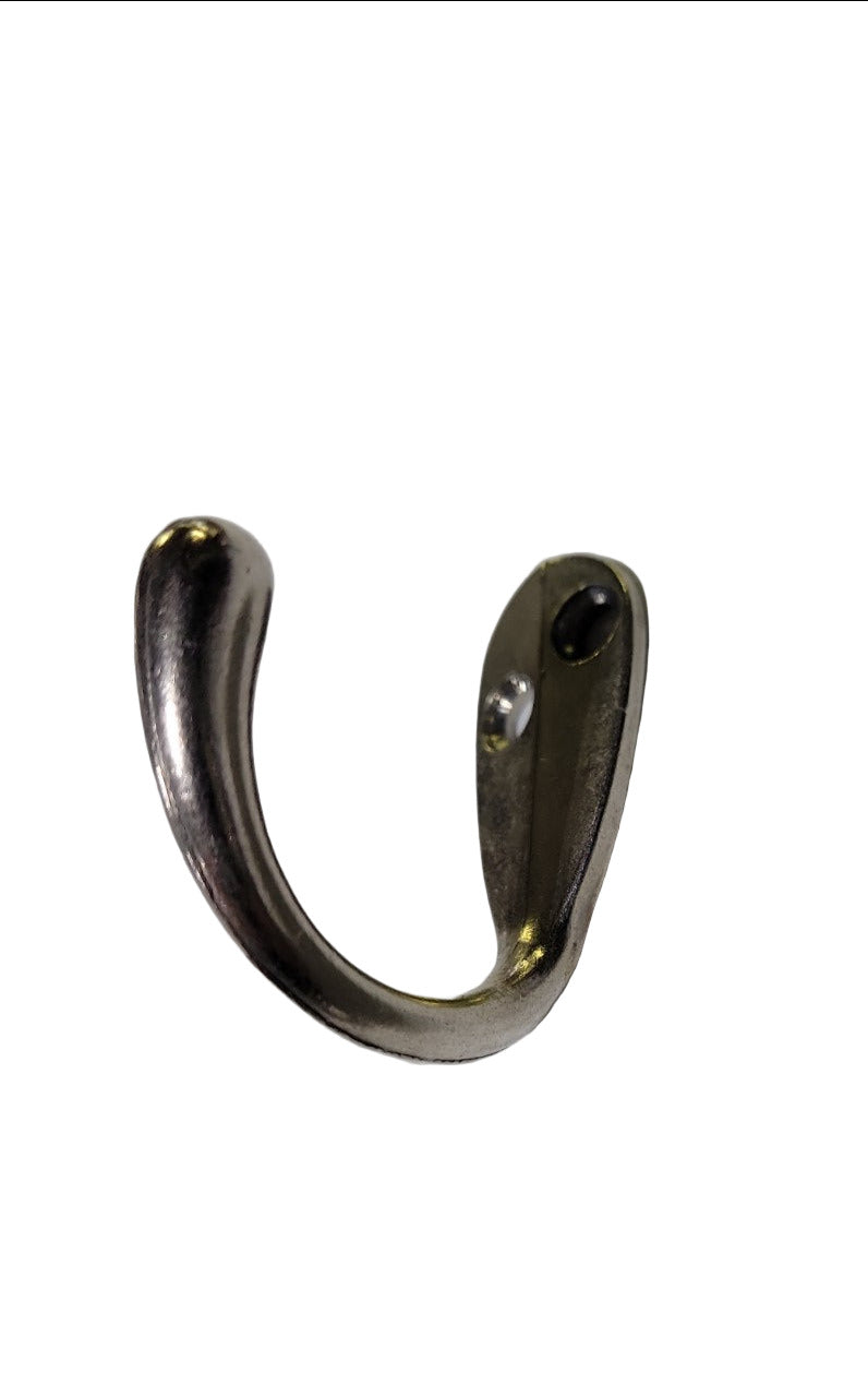Vintage Polished Nickel Single Wall Hook – Small