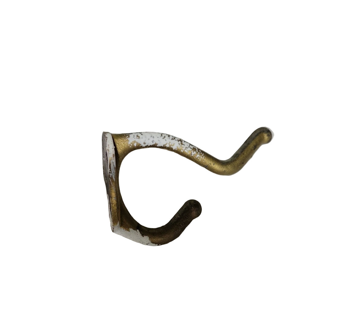 Antique Brass Double Wall Hook – 3" x 2" x 1 ⅛"