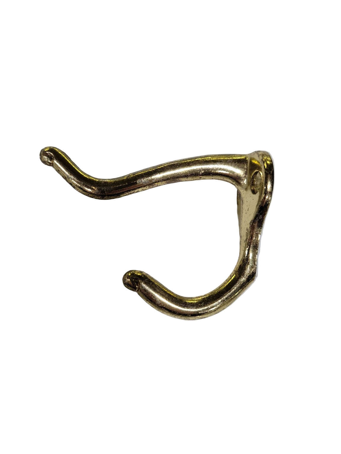 Vintage Polished Brass Double Wall Hook – 2½" x 3"