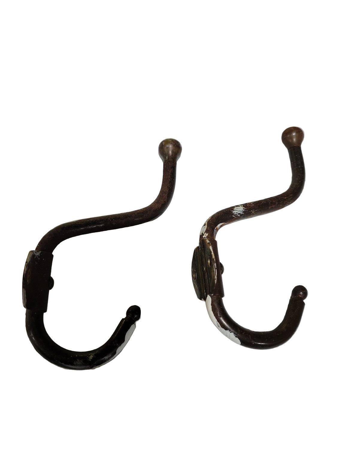 Antique Cast Iron Double Coat Hooks – Set of 2