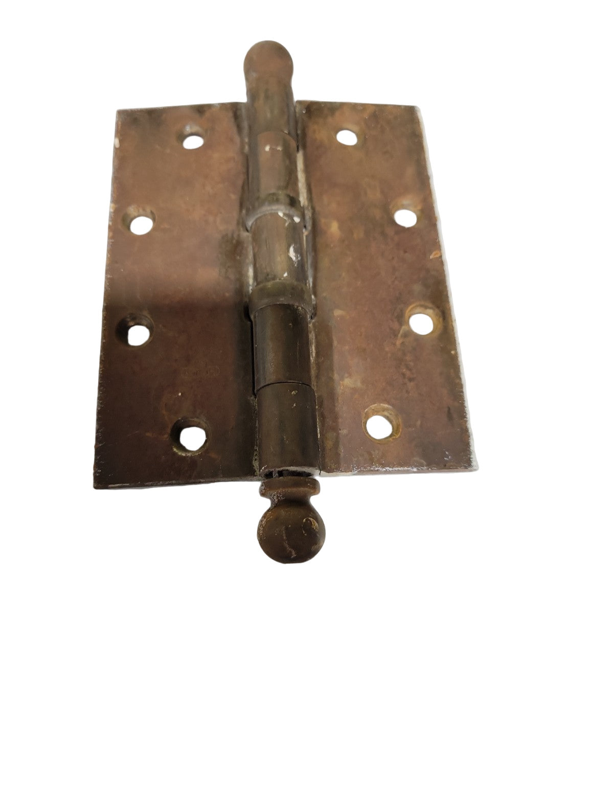 Antique 1913 Brass Ball-Tip Door Hinge – 4" x 5"