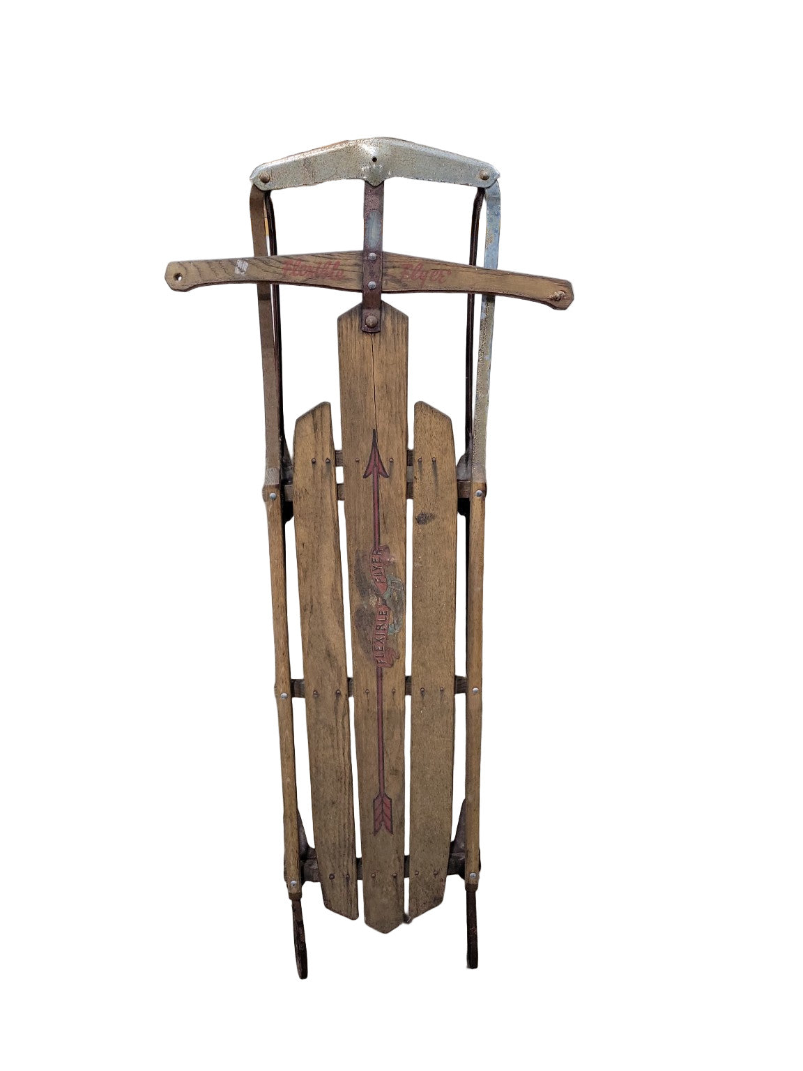 Vintage Flexible Flyer No. 51J Wooden Sled with Metal Runners