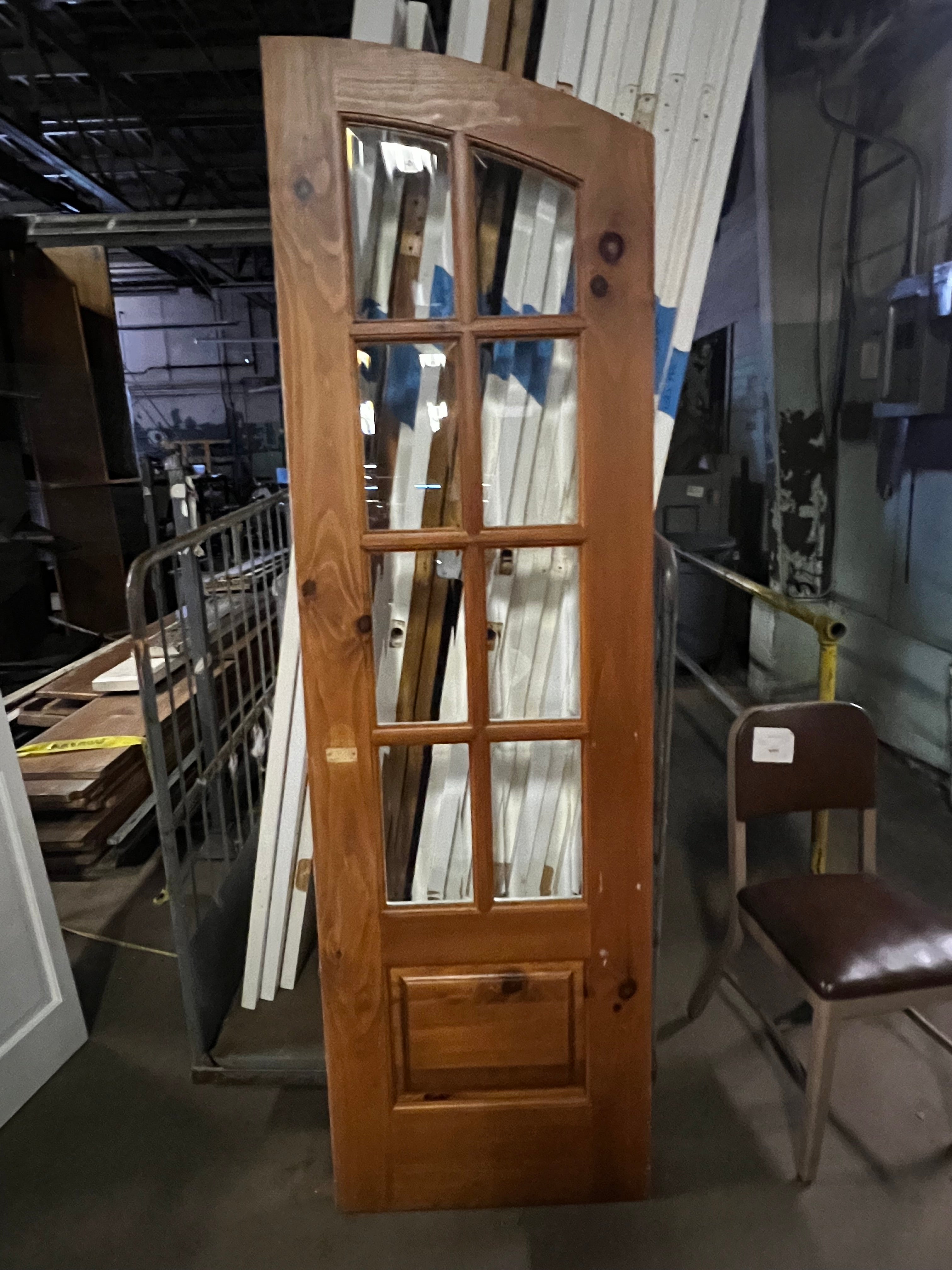 8 Panel Wood Door w Glass (Pair)