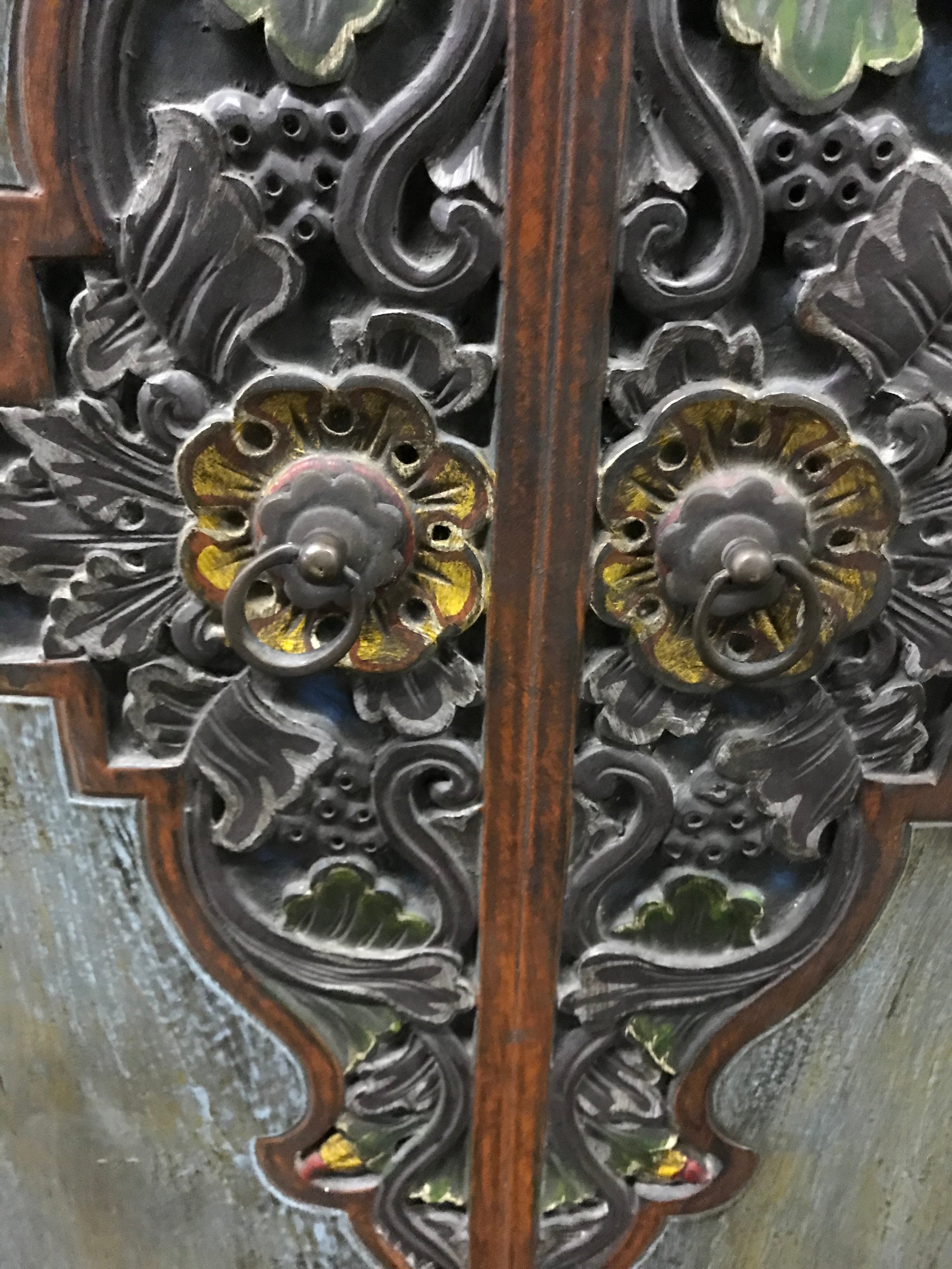 Pair of Carved Painted Doors