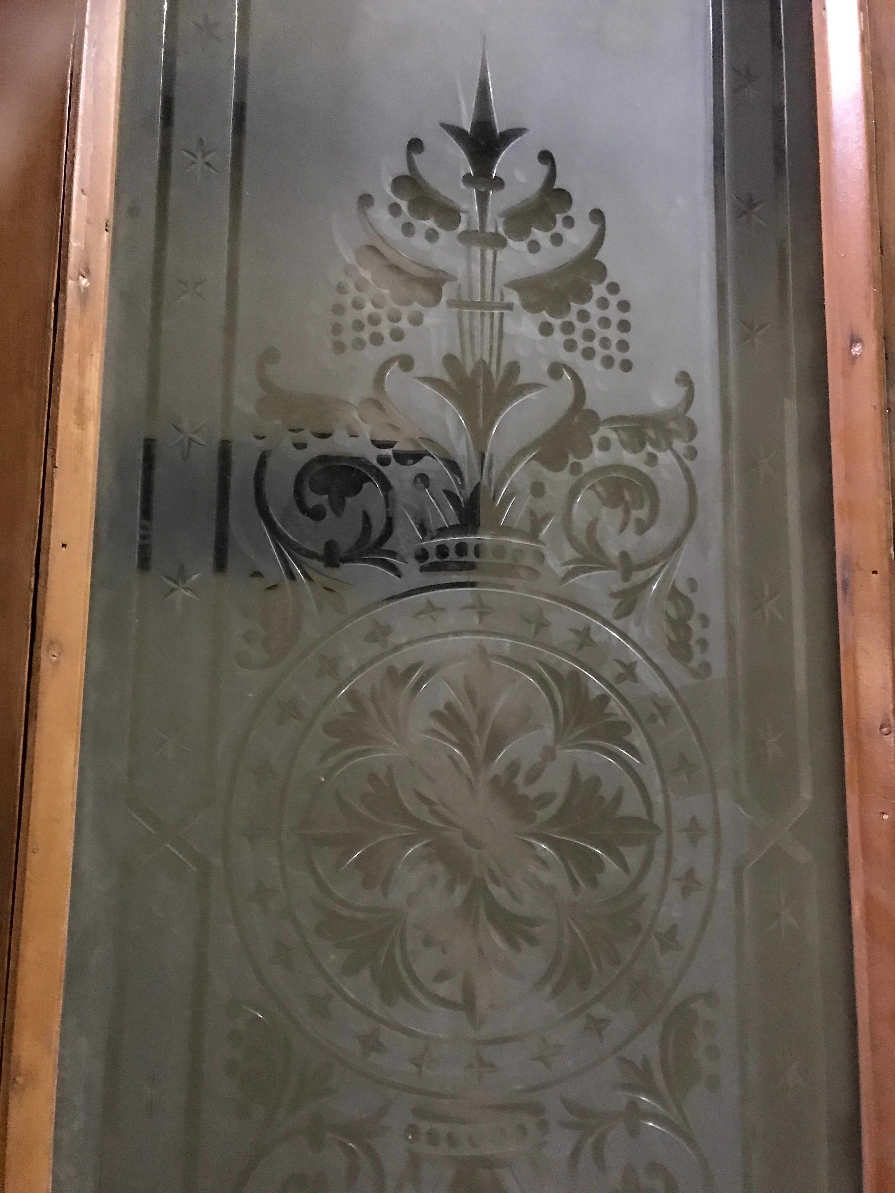 Exterior Door with Etched Glass Panels. 40” x 84” x  2”