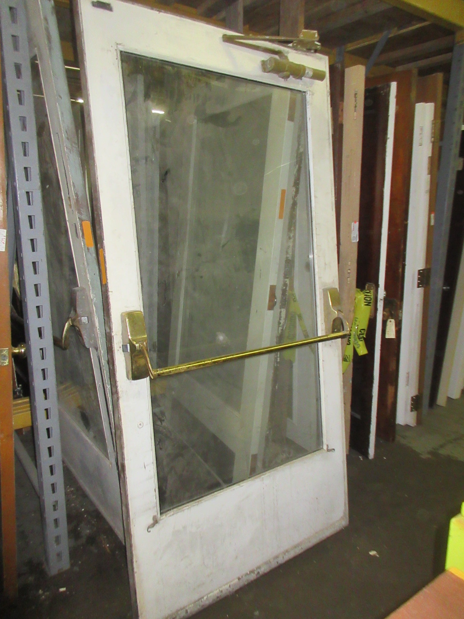 Set of Two (2) Full Glass Door with Brass Hardware