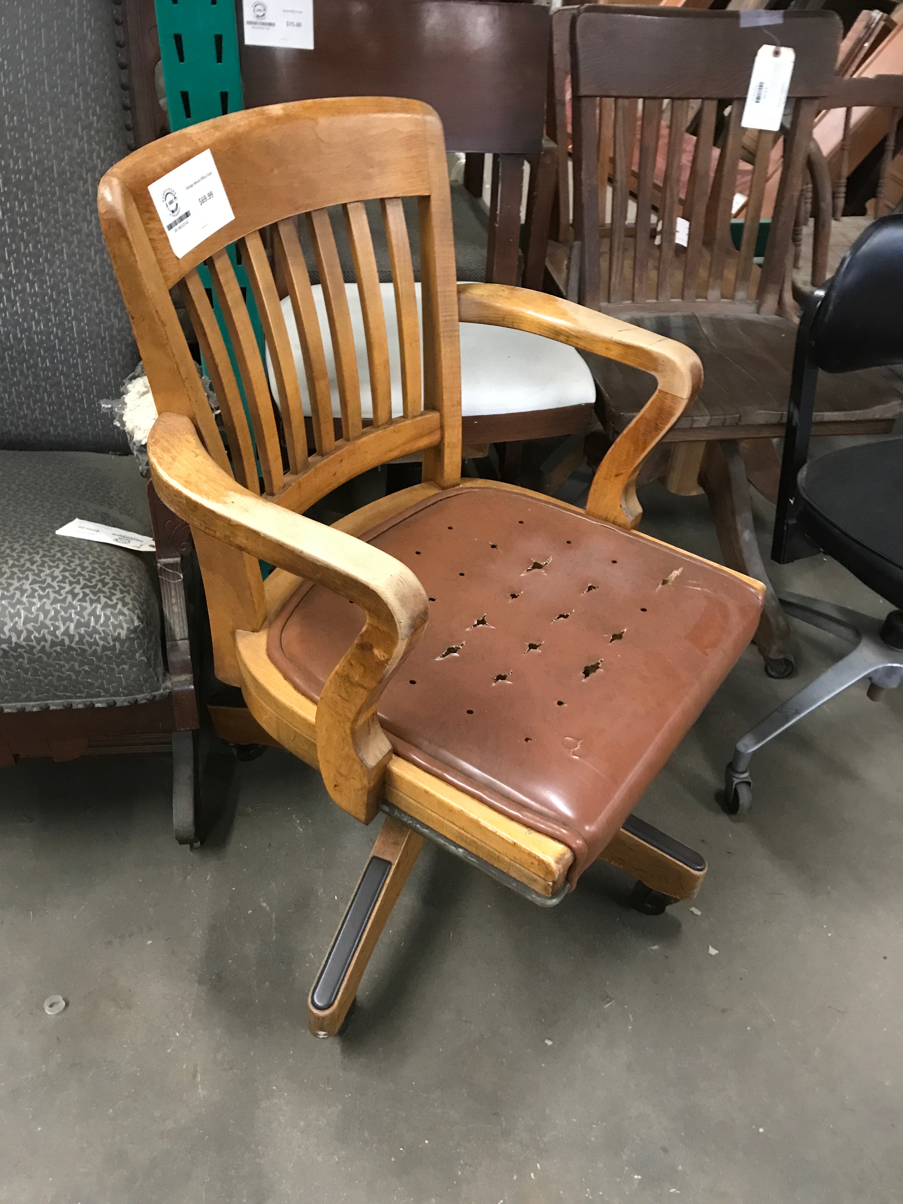 Vintage Wood Office Chair