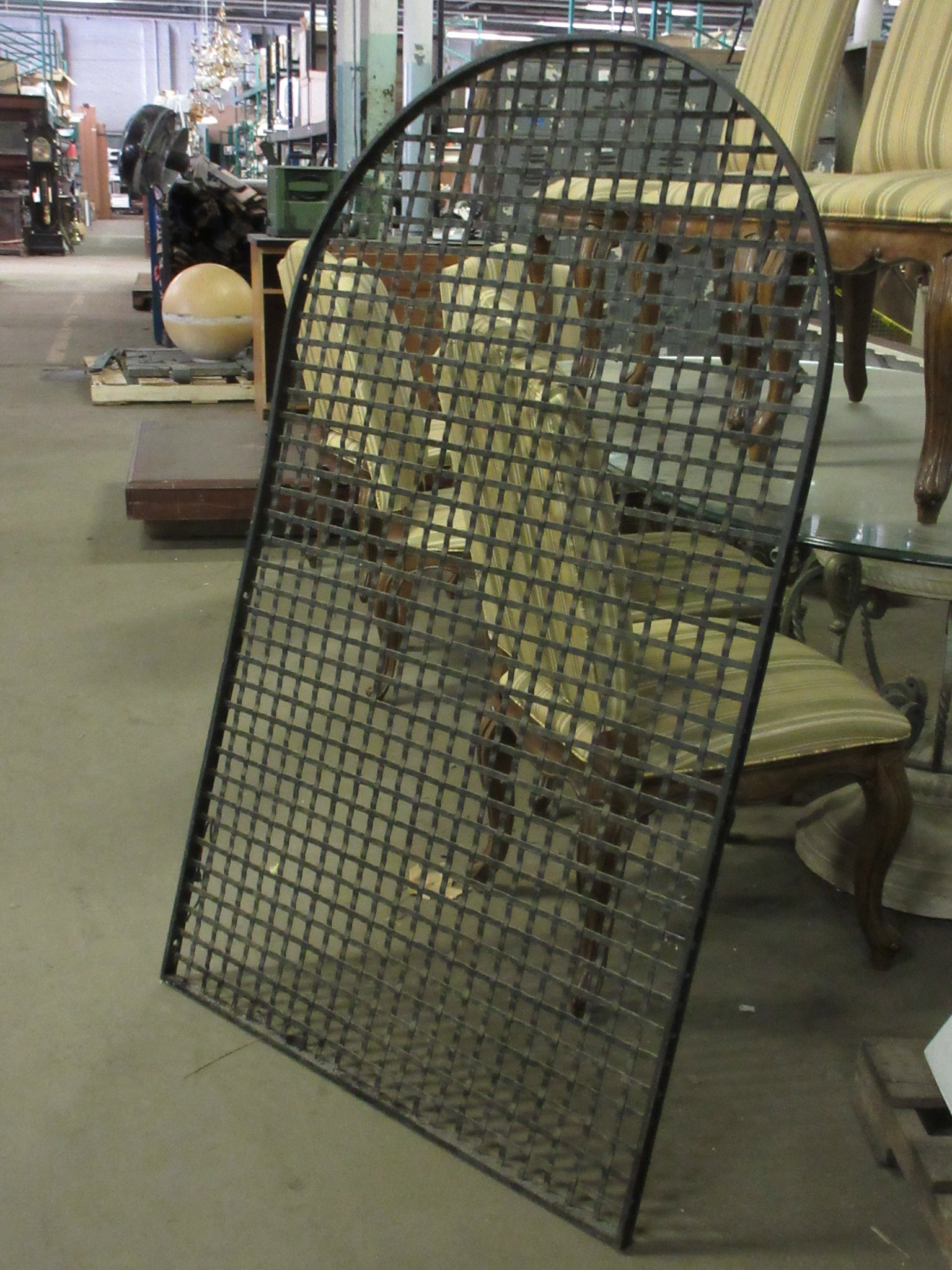 Vintage Arched Woven Metal Window Grate