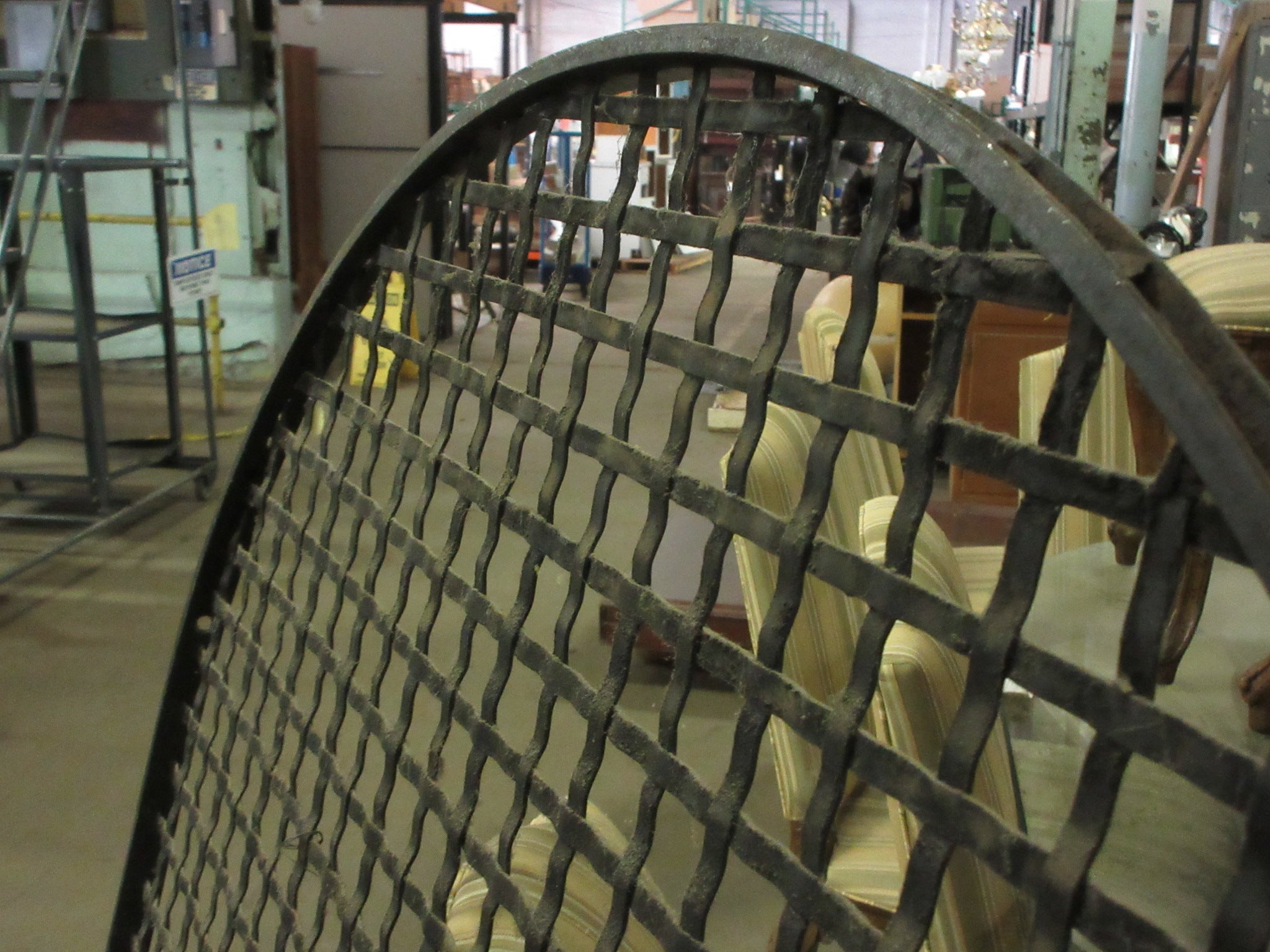 Vintage Arched Woven Metal Window Grate