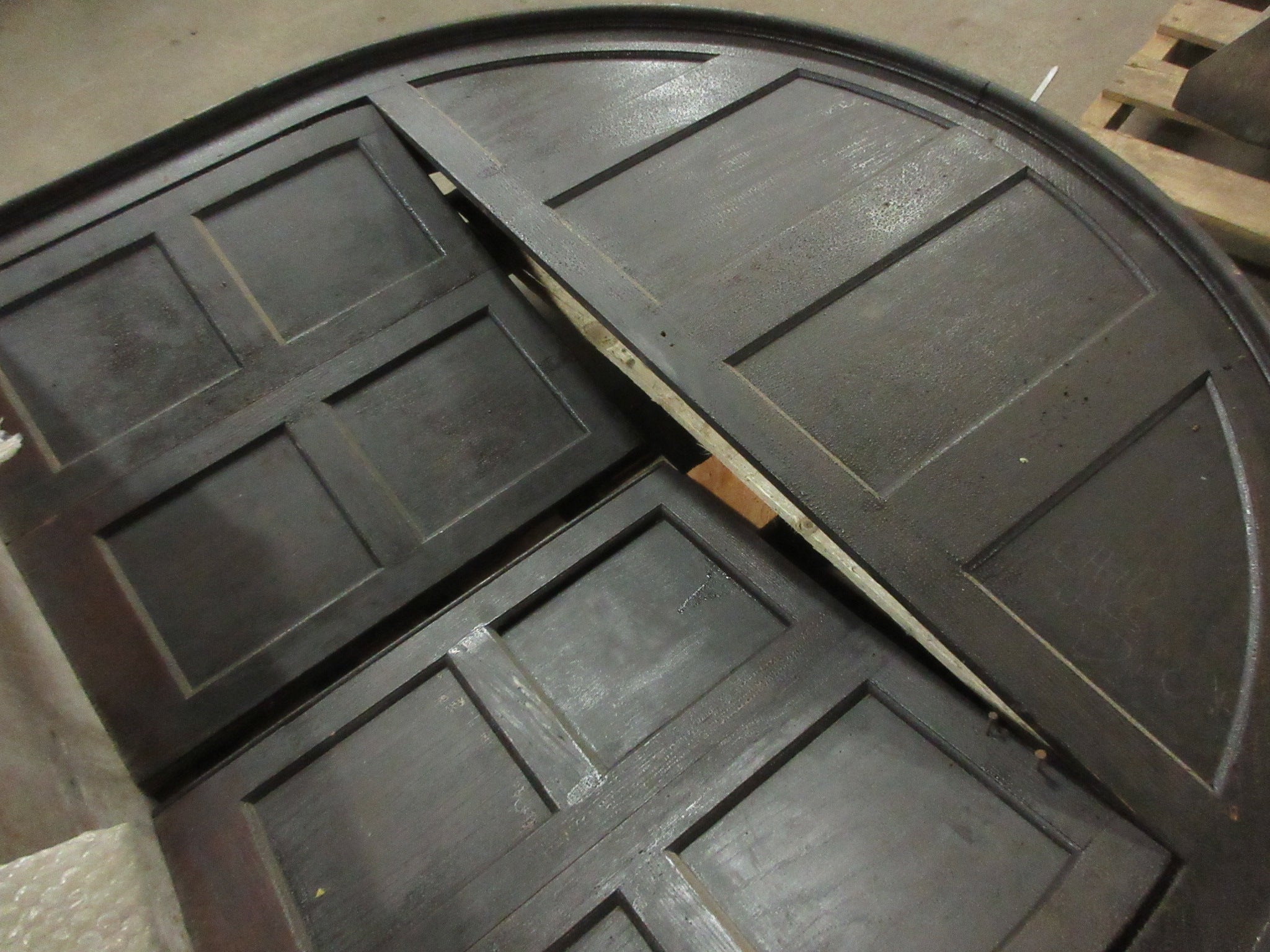 Vintage Arched Bifold Ticketing Window with Trim