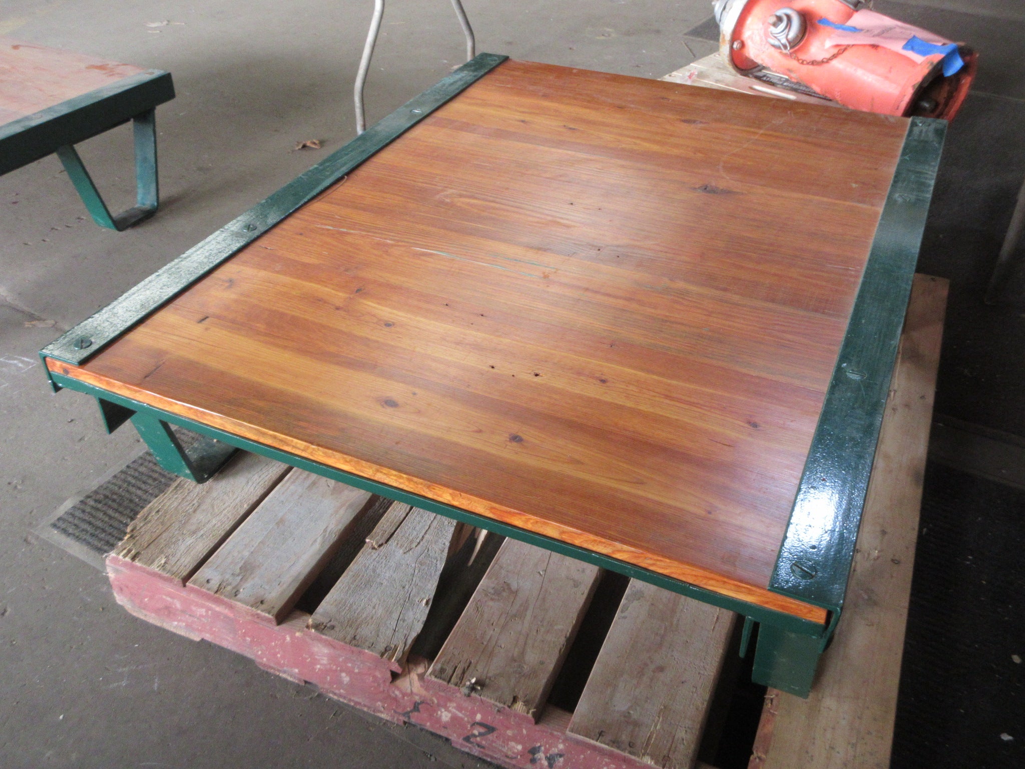 Industrial Pallet with Refinished Wood Top