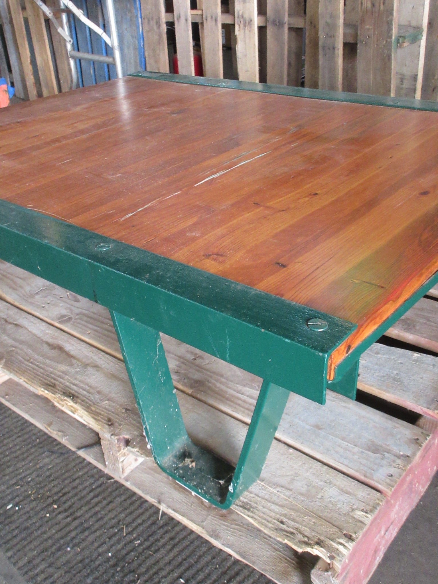 Industrial Pallet with Refinished Wood Top