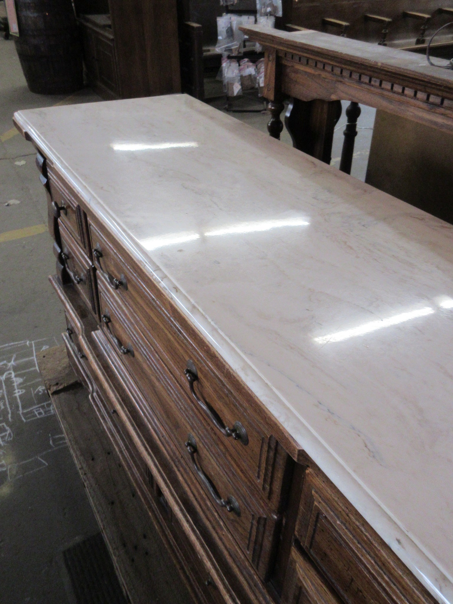 Vintage Dresser with Marble Top and Mirror