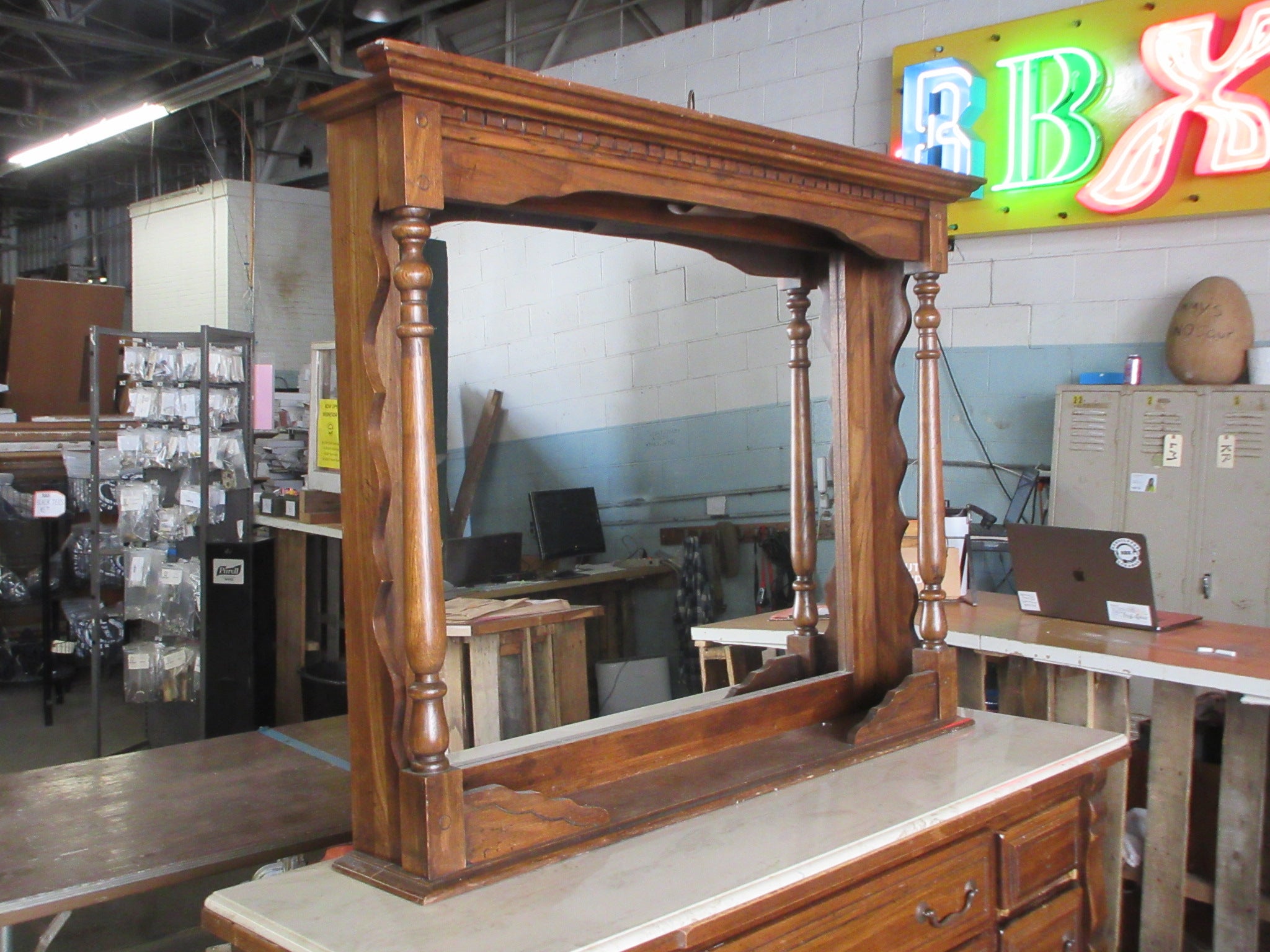 Vintage Dresser with Marble Top and Mirror
