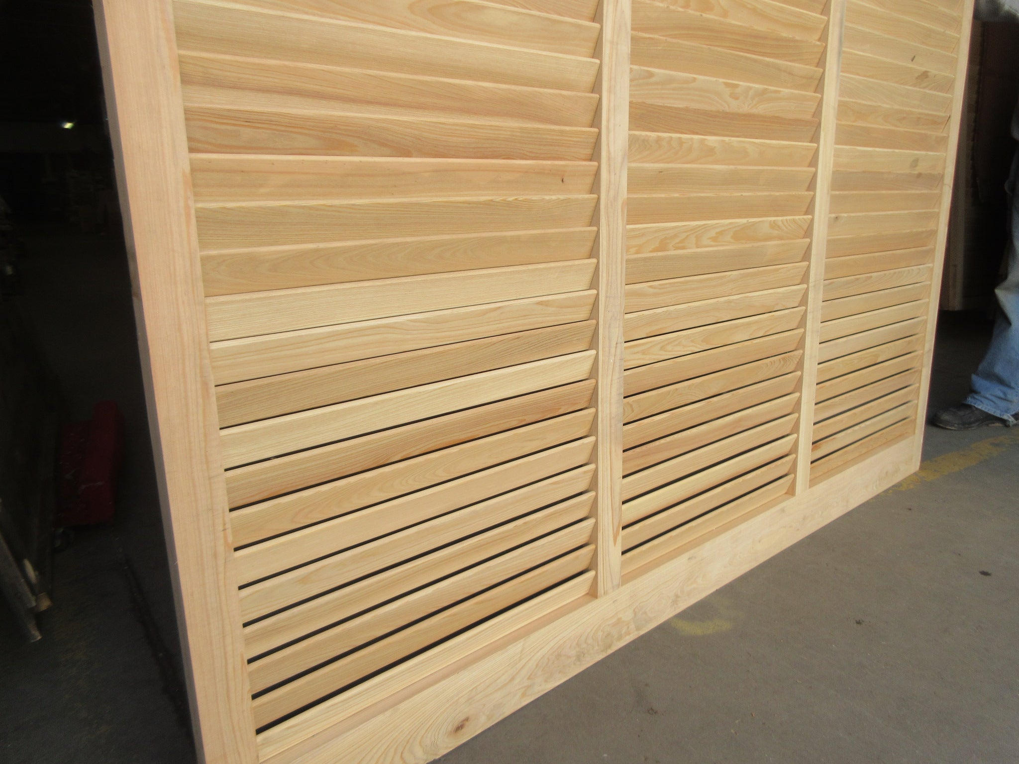 Unfinished Oversized Louvered Pine Door