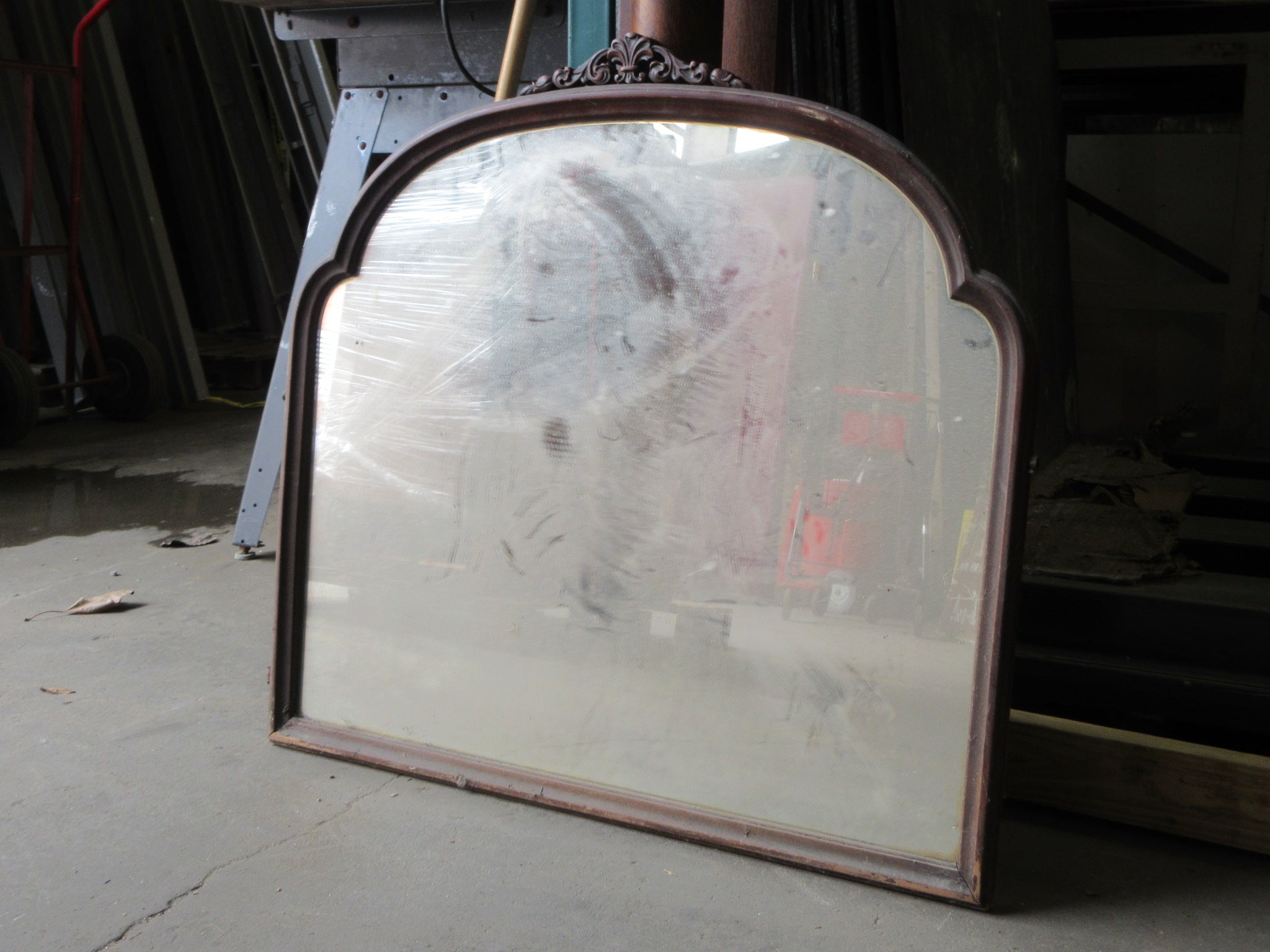 Antique Wooden Frame Mirror
