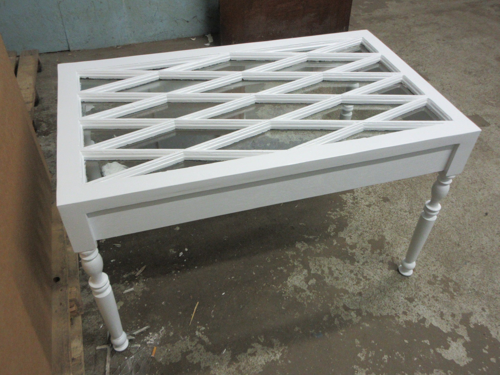 Repurposed Diamond Window Top Table